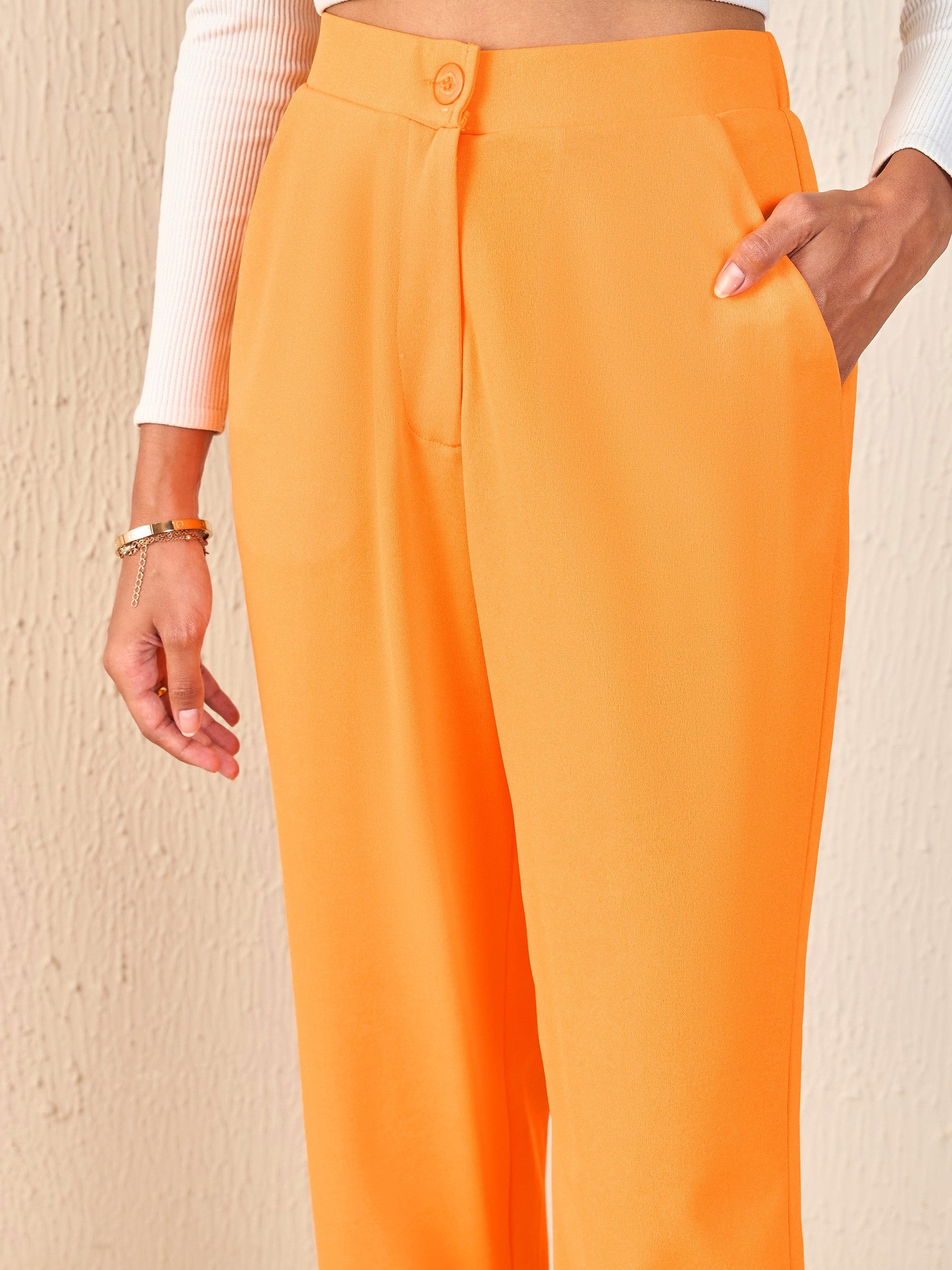 Orange Tapered Pants-SASSAFRAS