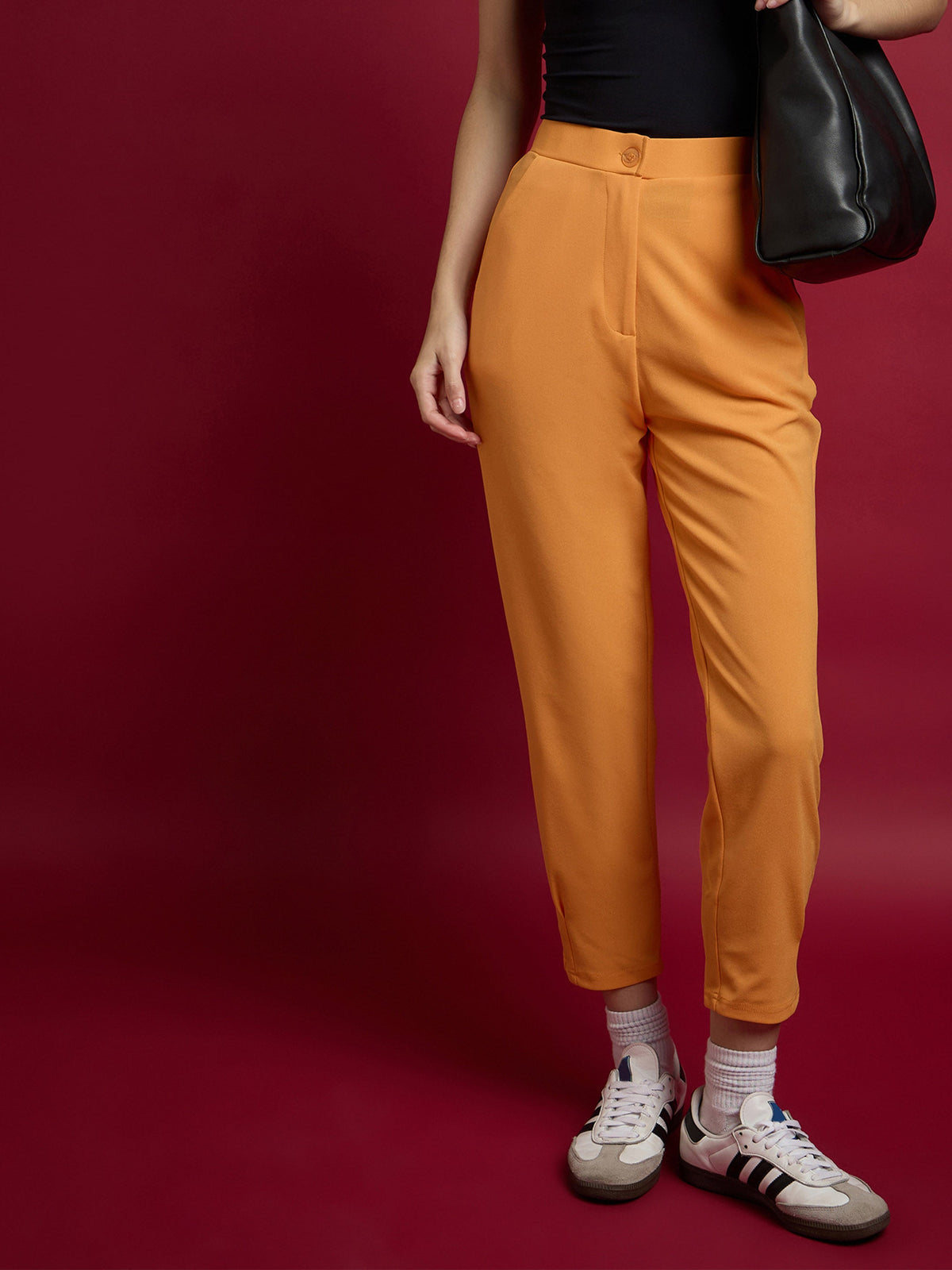 Orange Tapered Pants-SASSAFRAS