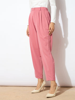 Pink Tapered Pants -SASSAFRAS