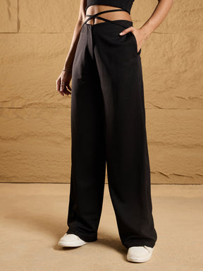 Black Side Dori Comfort Fit Korean Pants-SASSAFRAS