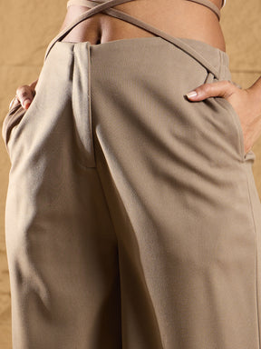 Beige Side Dori Comfort Fit Korean Pants-SASSAFRAS