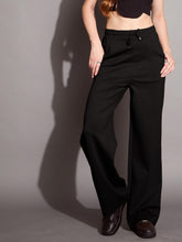 Black Relaxed Fit Track Pants-SASSAFRAS BASICS