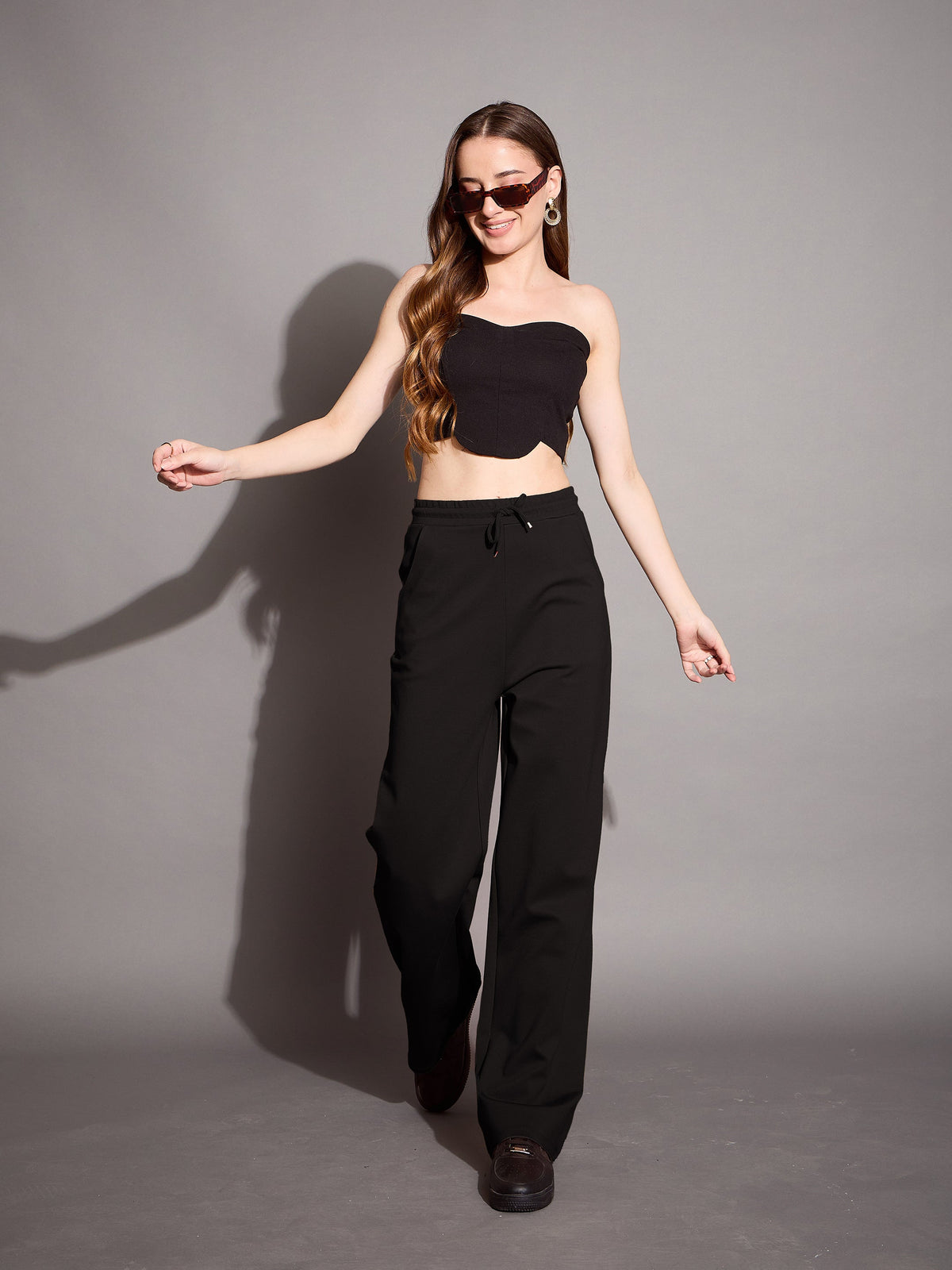 Black Relaxed Fit Track Pants-SASSAFRAS BASICS