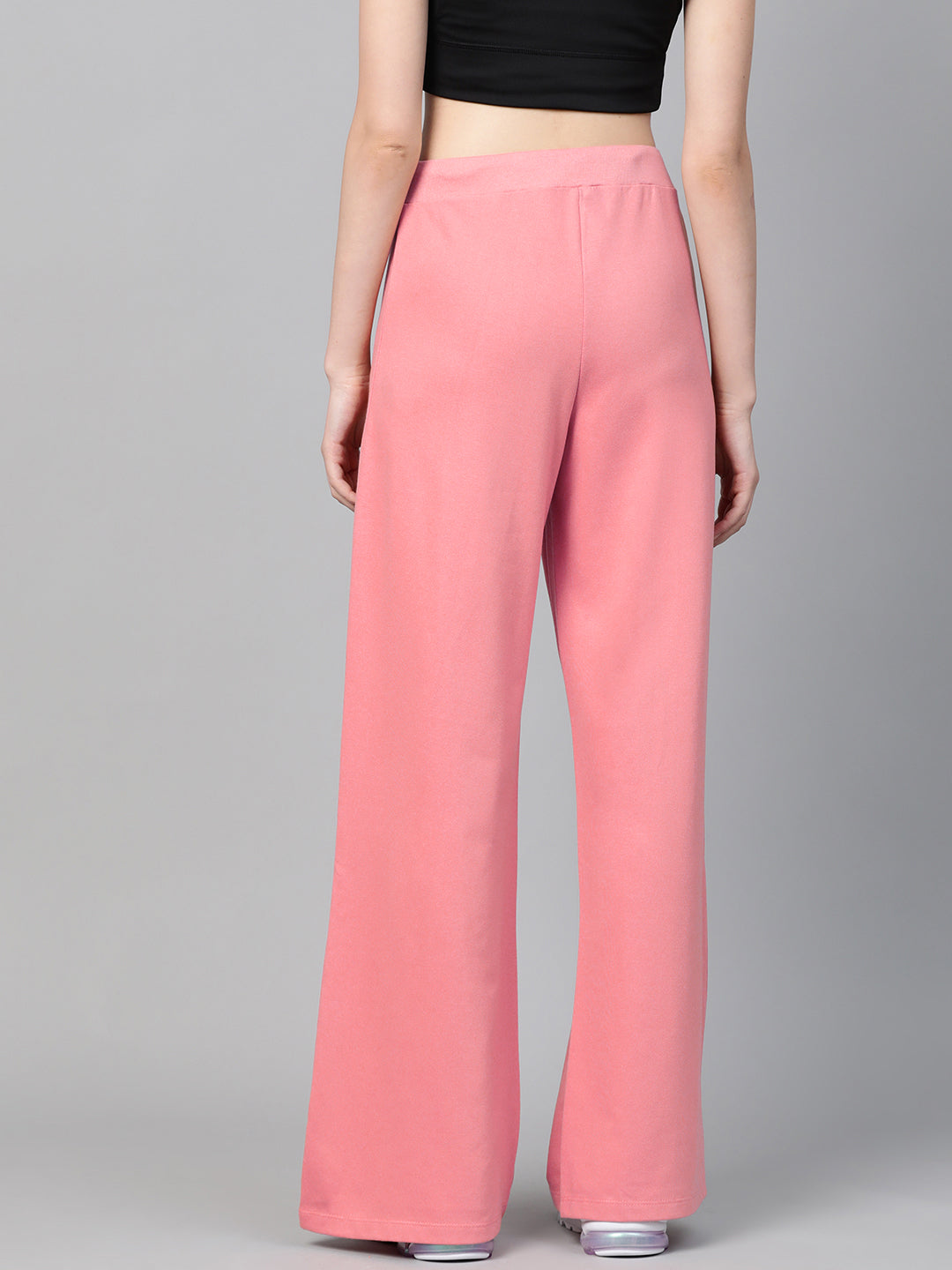 Pink Terry Wide Leg Drawstring Pants-SASSAFRAS