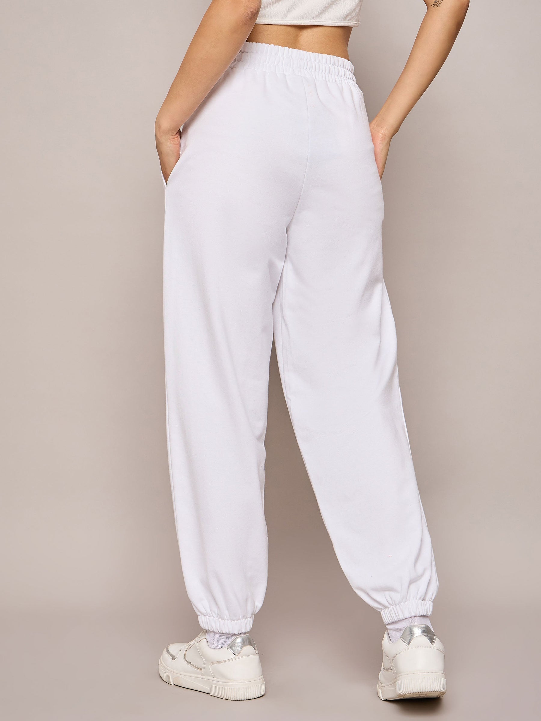 White Terry Baggy Joggers-SASSAFRAS BASICS