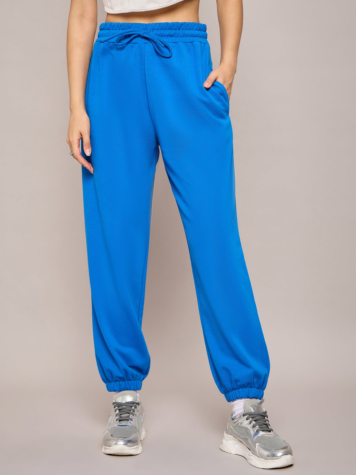 Royal Blue Terry Baggy Joggers-SASSAFRAS BASICS