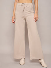 Taupe Terry Wide Leg Track Pants-SASSAFRAS BASICS