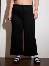 Black Terry Drawstring Track Pants-SASSAFRAS Curve