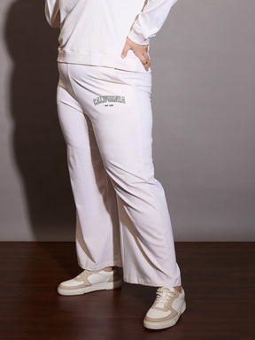 White CALIFORNIA Terry Track Pants-SASSAFRAS Curve