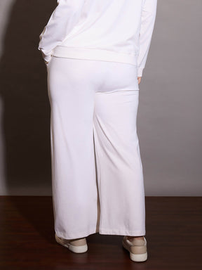 White CALIFORNIA Terry Track Pants-SASSAFRAS Curve