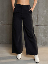 Black Denim Flared Pants-SASSAFRAS