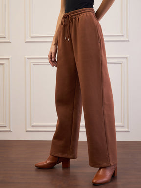 Brown Fleece Sweatpants-SASSAFRAS