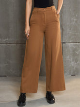 Dark Brown Denim Flared Pants-SASSAFRAS