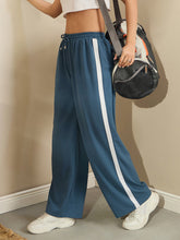 Airforce Blue Side Tape Drawstring Joggers-SASSAFRAS BASICS