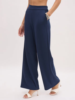 Blue Cross Pocket Front Dart Straight Pants-SASSAFRAS worklyf