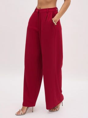 Maroon Cross Pocket Pants-SASSAFRAS worklyf