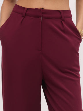 Burgundy Cross Pocket Pants-SASSAFRAS worklyf
