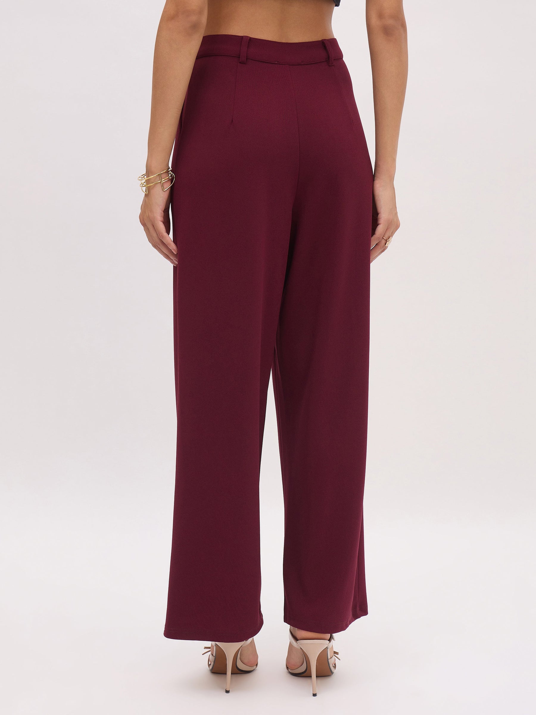 Burgundy Cross Pocket Pants-SASSAFRAS worklyf