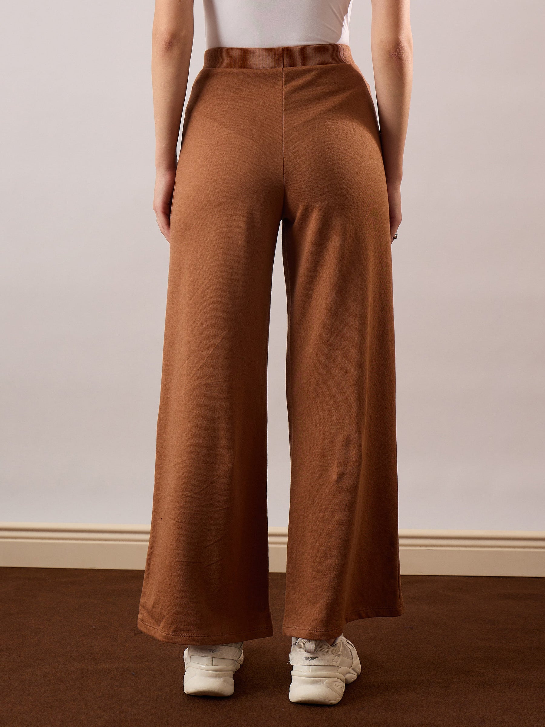 Tan Terry Wide Leg Drawstring Pants-SASSAFRAS