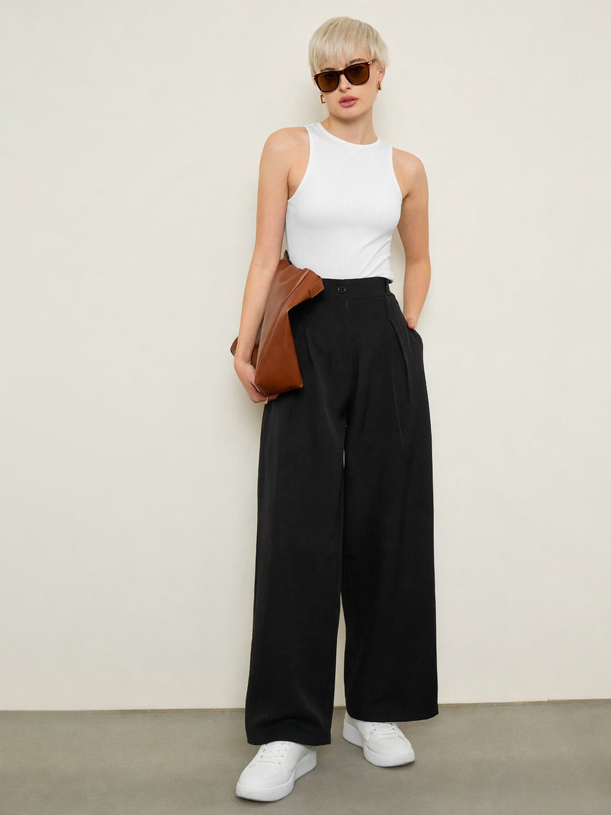 Black Inverted Pleat Relax Fit Korean Pants-SASSAFRAS BASICS