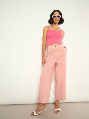 Pink Overdyed Twill Straight Pants -SASSAFRAS