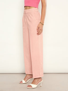 Pink Overdyed Twill Straight Pants -SASSAFRAS