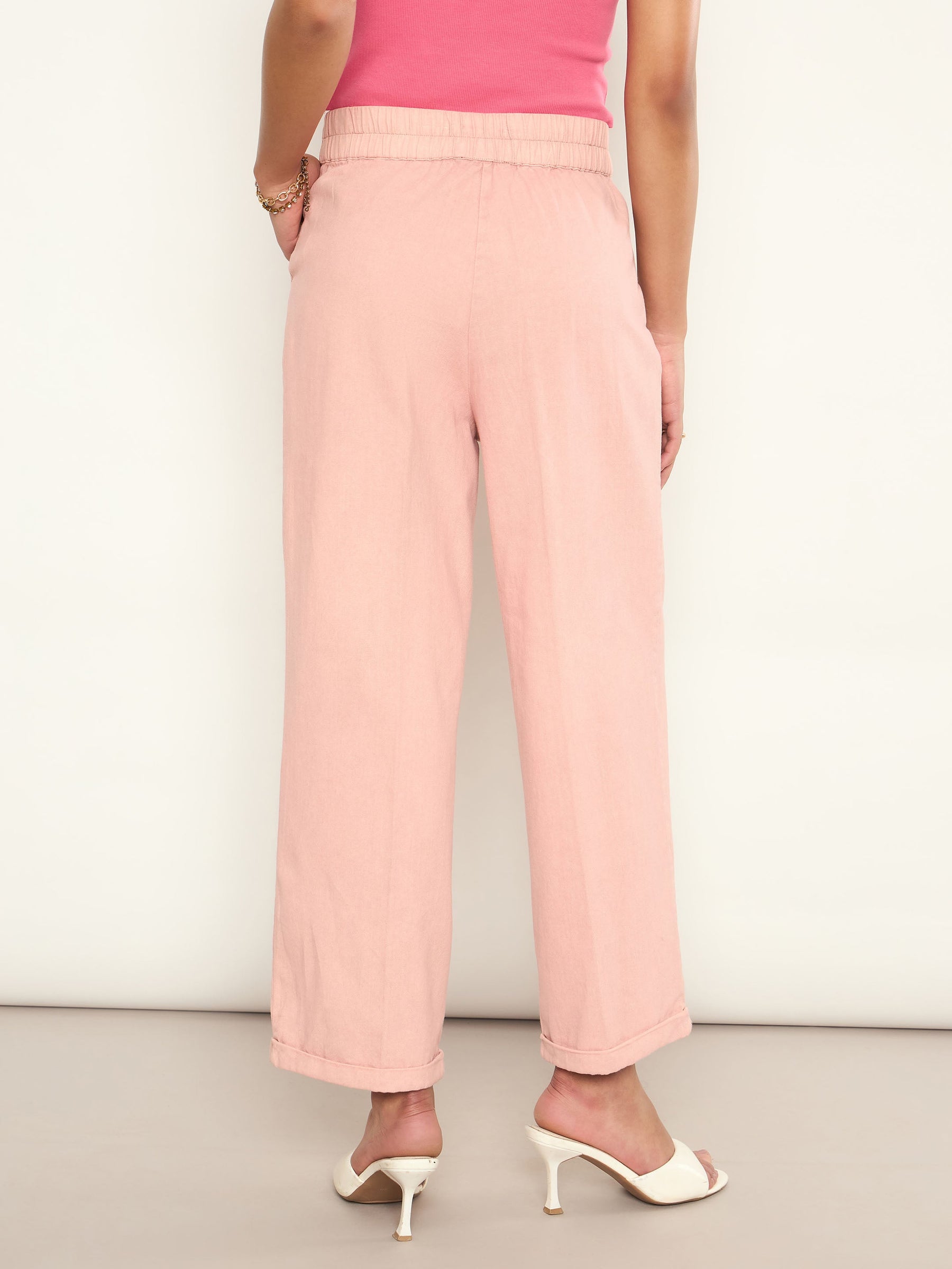 Pink Overdyed Twill Straight Pants -SASSAFRAS