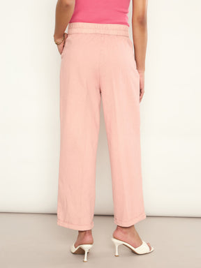 Pink Overdyed Twill Straight Pants -SASSAFRAS