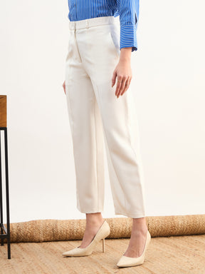 White Darted Slouchy Pants-SASSAFRAS worklyf