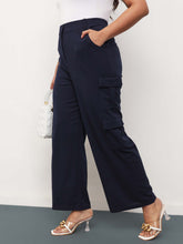 Navy Multi Pockets Cargo Pants -SASSAFRAS Curve