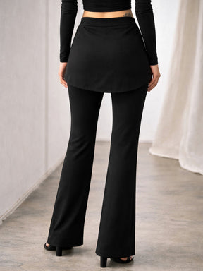 Women Black Minnie Out Layer Skirt Pants