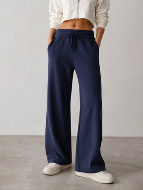 Navy Terry Track Pants-SASSAFRAS