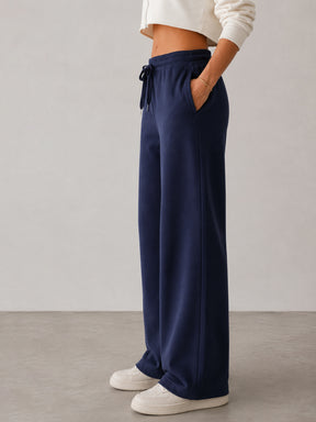Navy Terry Track Pants-SASSAFRAS