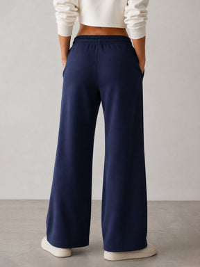 Navy Terry Track Pants-SASSAFRAS