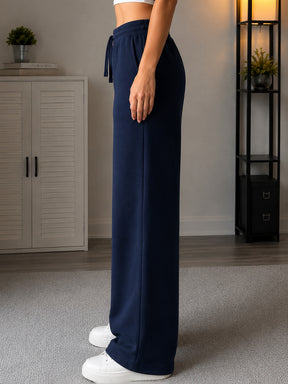 Navy Terry Track Pants-SASSAFRAS