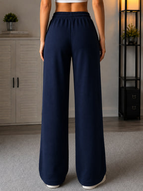 Navy Terry Track Pants-SASSAFRAS