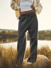 Dark Grey Terry Track Pants-SASSAFRAS