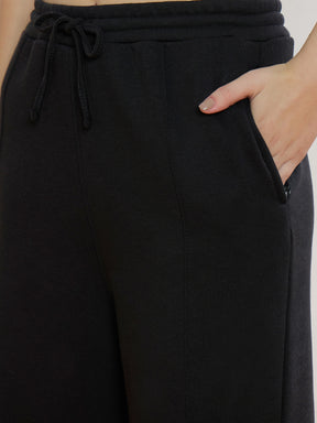 Black Fleece Conceal Zipper Pockets Track Pants-SASSAFRAS