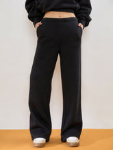 Black Fleece Side Pockets Track Pants-SASSAFRAS