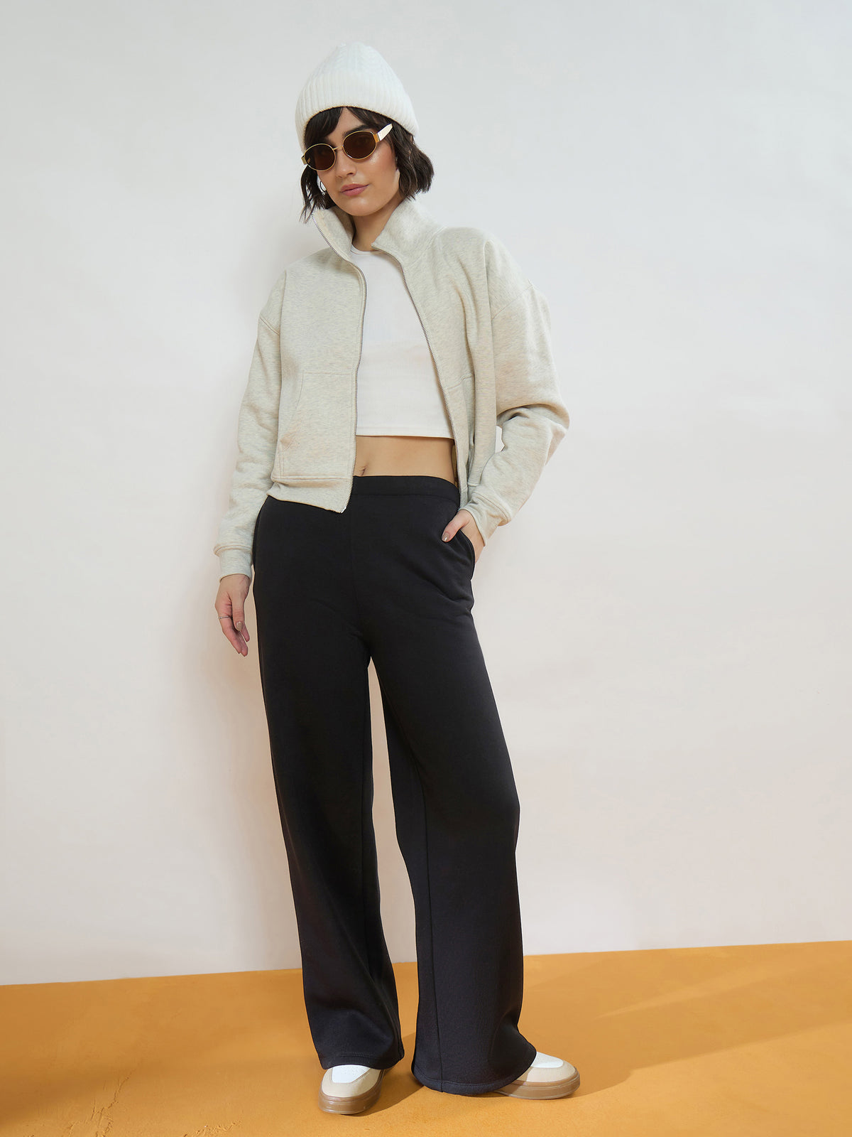 Black Fleece Side Pockets Track Pants-SASSAFRAS