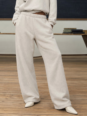 Off-White Melange Fleece Side Pockets Track Pants-SASSAFRAS