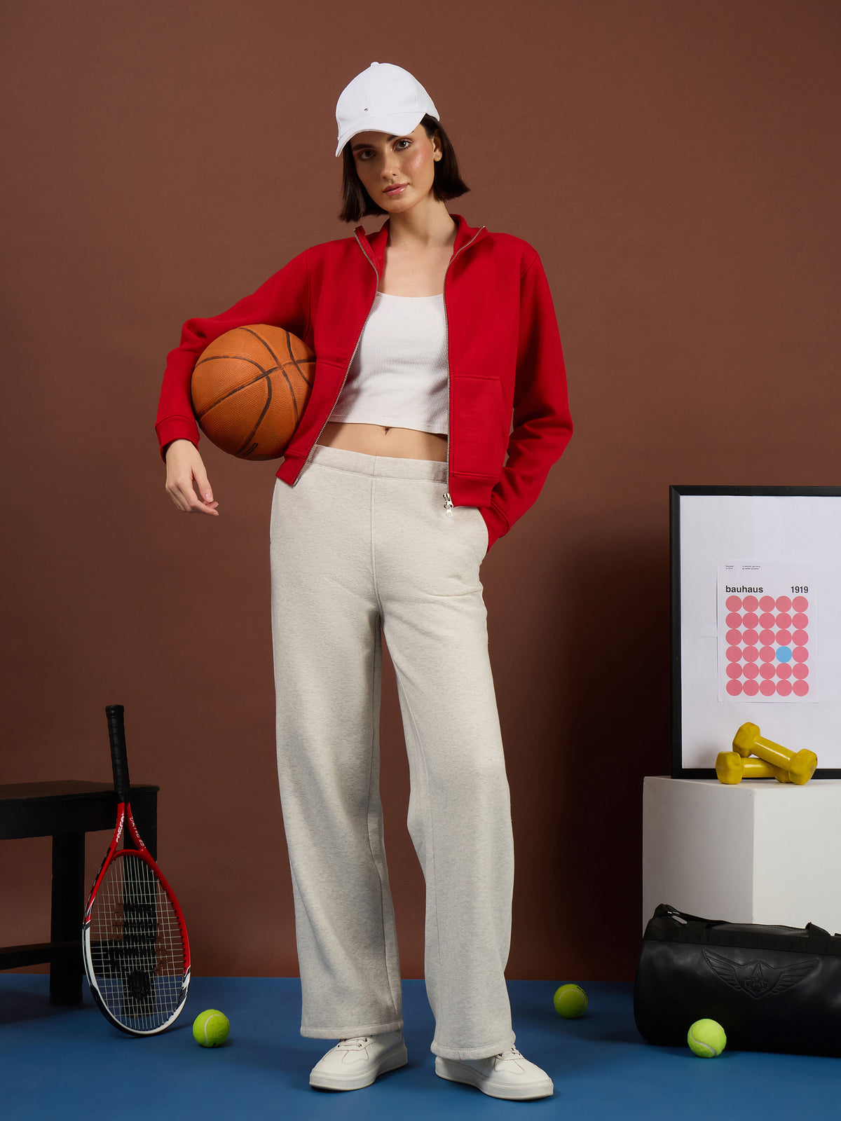 Off-White Melange Fleece Side Pockets Track Pants-SASSAFRAS