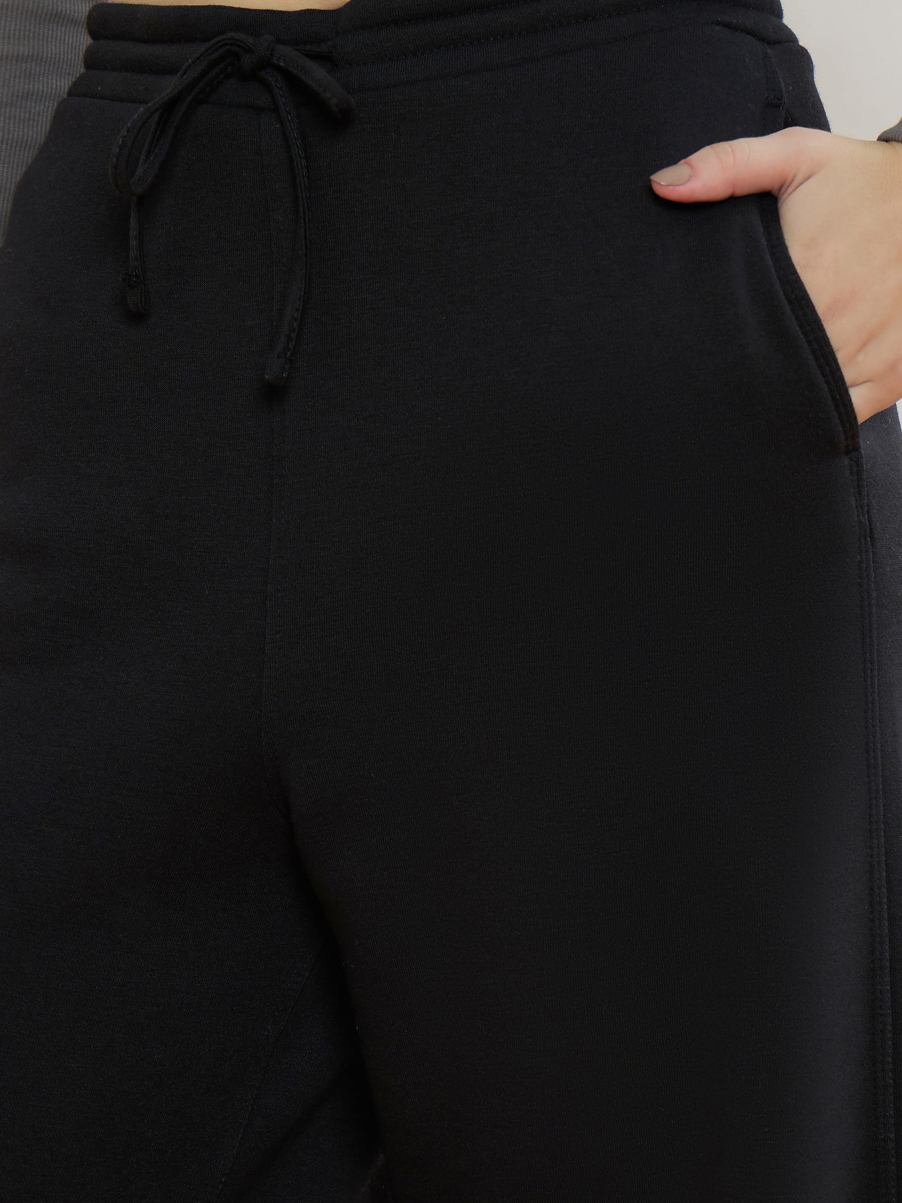 Black Fleece Side Pocket Track Pants-SASSAFRAS