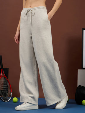 Off-White Melange Fleece Side Pocket Track Pants -SASSAFRAS