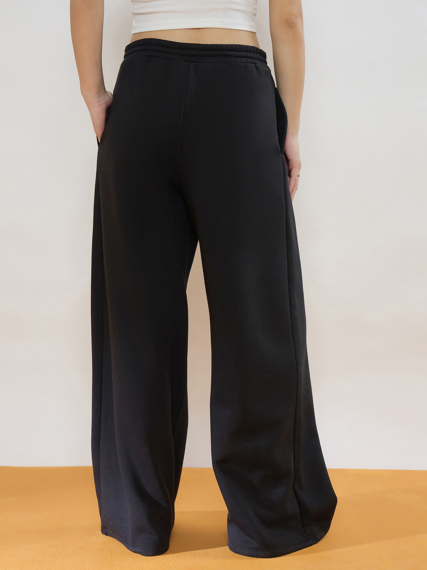 Black Fleece Front Pleated Track Pants -SASSAFRAS
