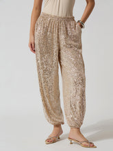 Off-White & Silver Sequence Elasticated Waistband Balloon Pants-SASSAFRAS