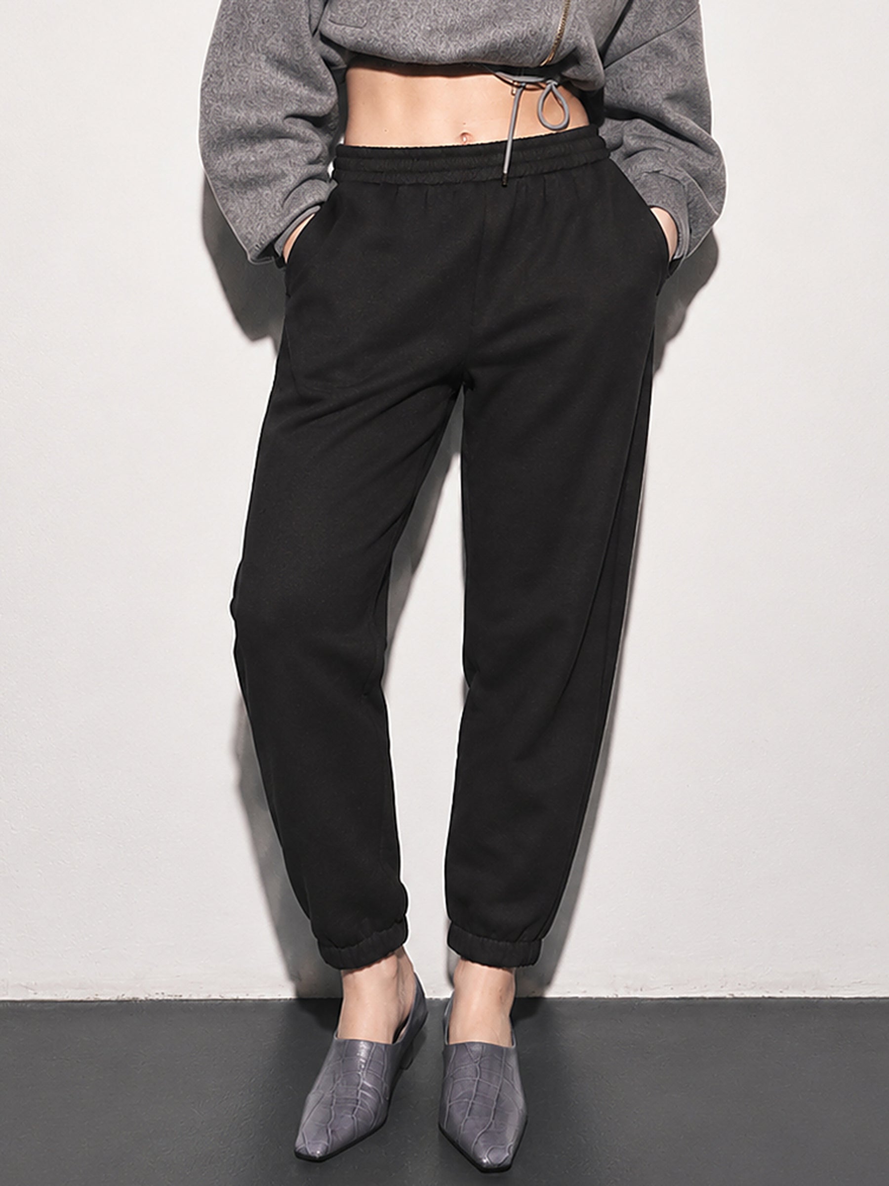 Black Fleece Jogger-SASSAFRAS