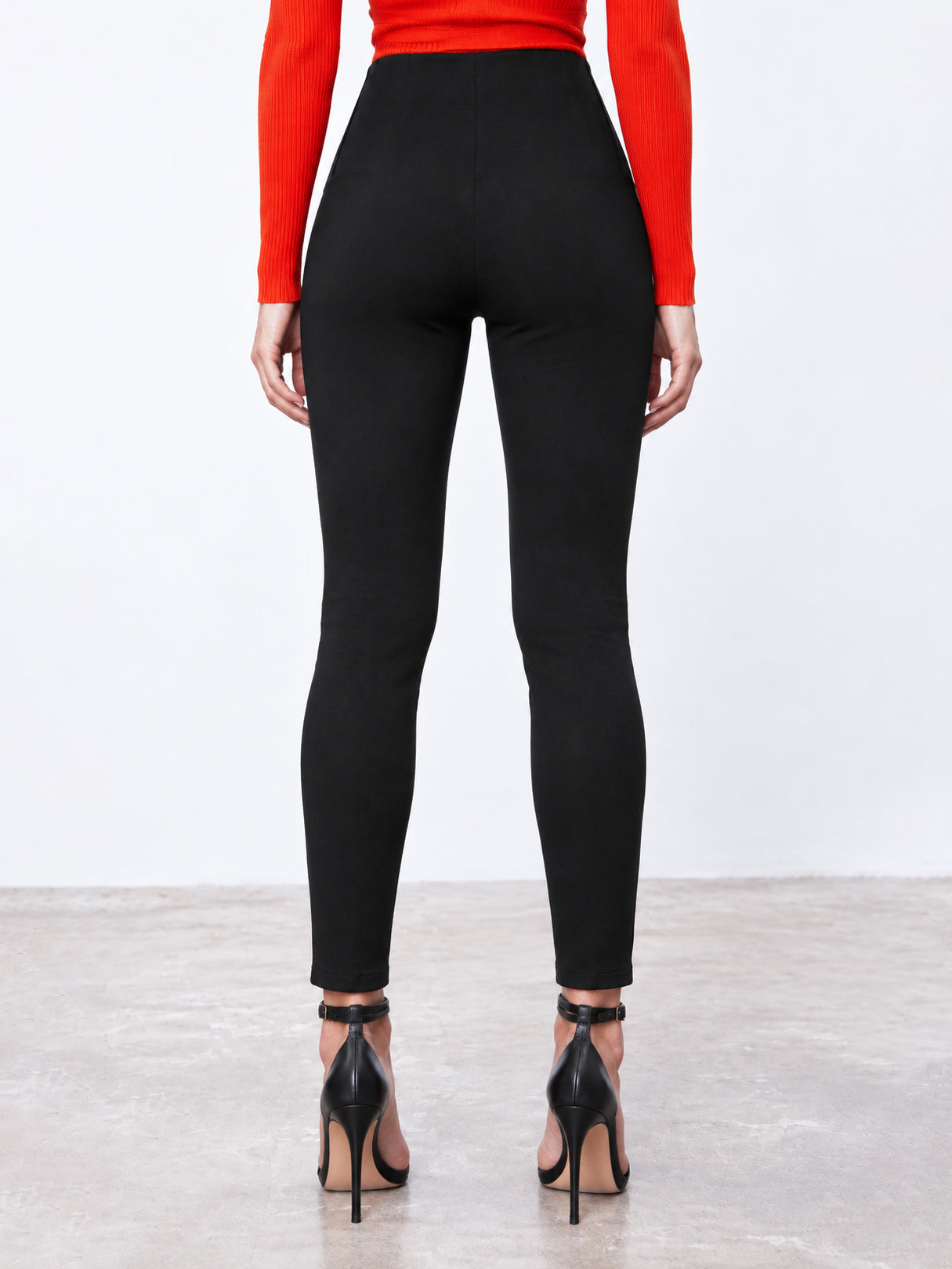 Black Front Button High Waist Jeggings