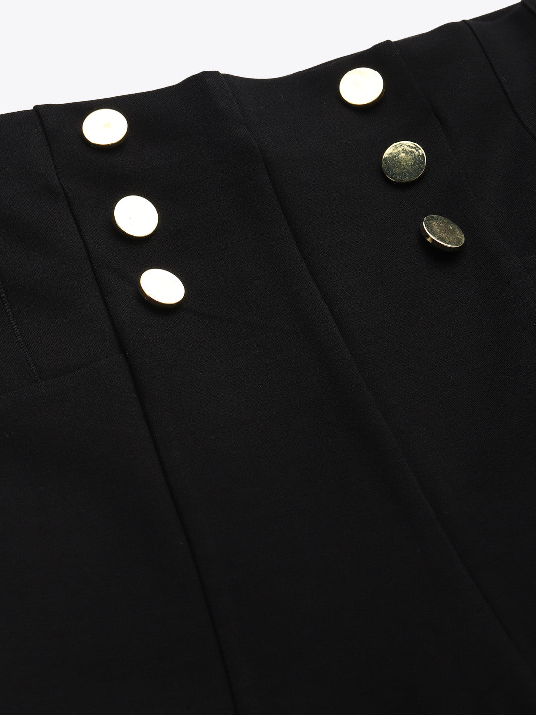 Black Front Button High Waist Jeggings-SASSAFRAS