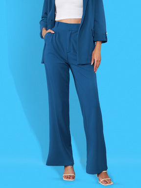 Blue Bell Bottom Knitted Pants-SASSAFRAS